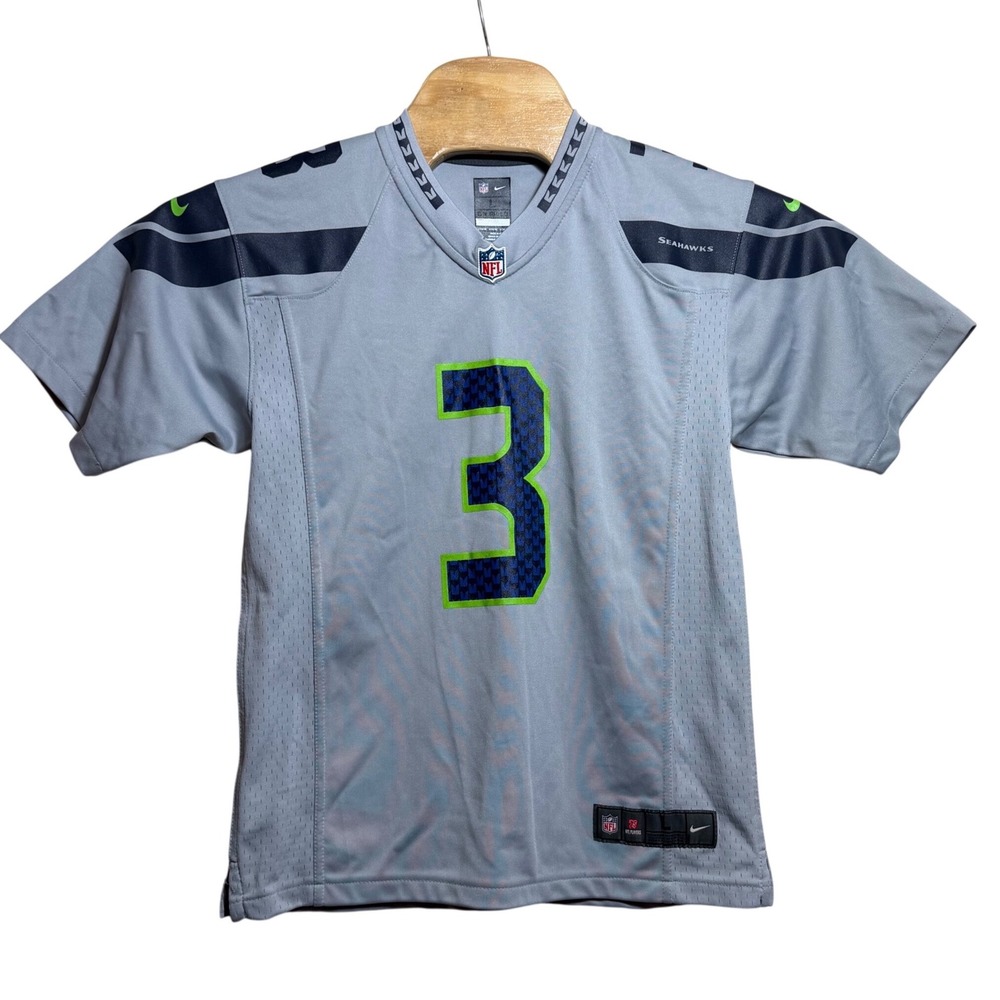 NEW Nike Seattle Seahawks Russell Wilson 3 Youth Jersey Wolf Grey L 14/16